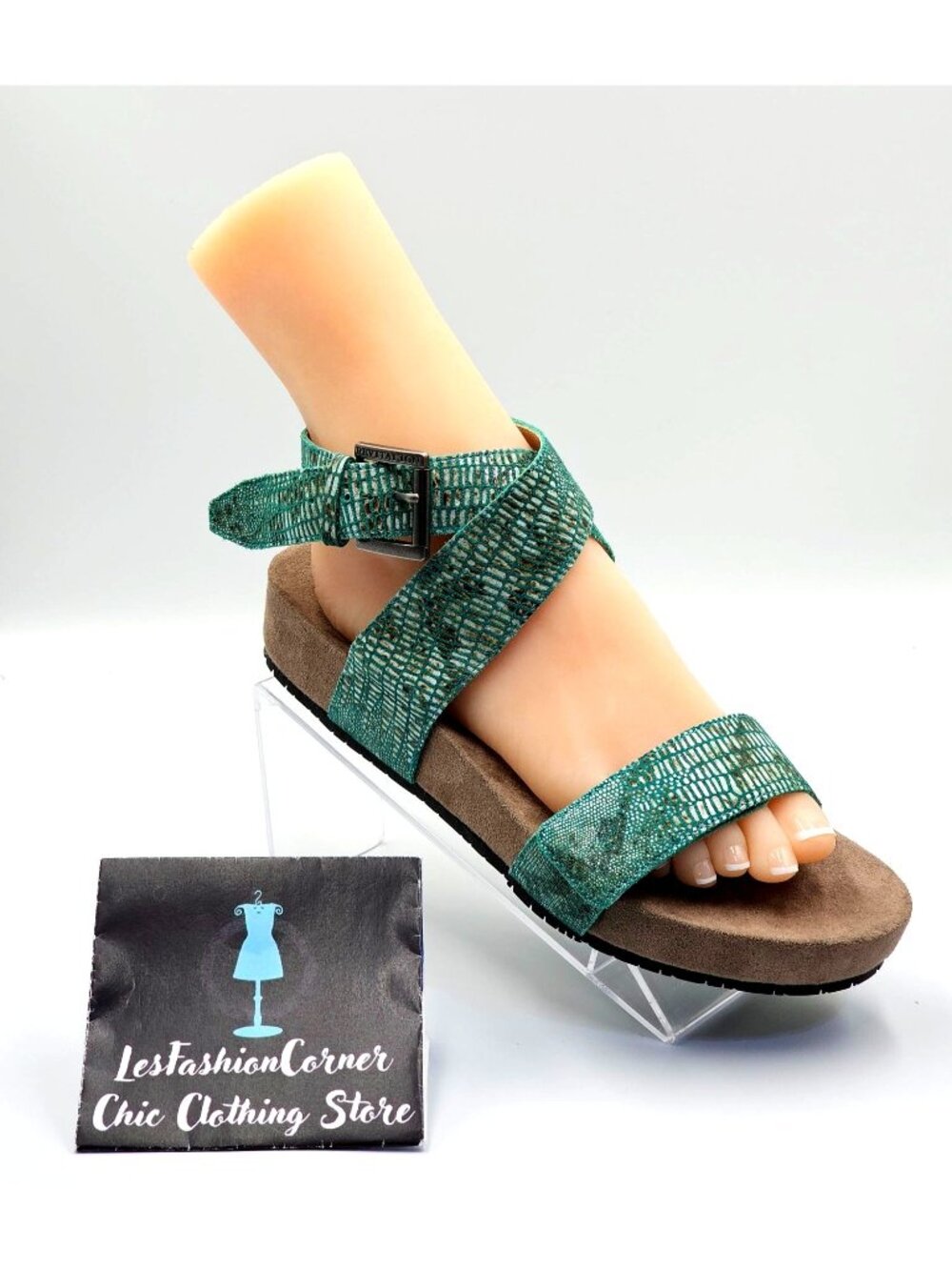 NWOB Revitalign Women's Green Lizard Swell Comfort Strap Sandal Sz 10 2461 - Picture 13 of 16